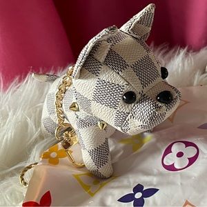 LV “Louis” Dog w/Spike Collar Cuteness & Sass! BAG CHARM